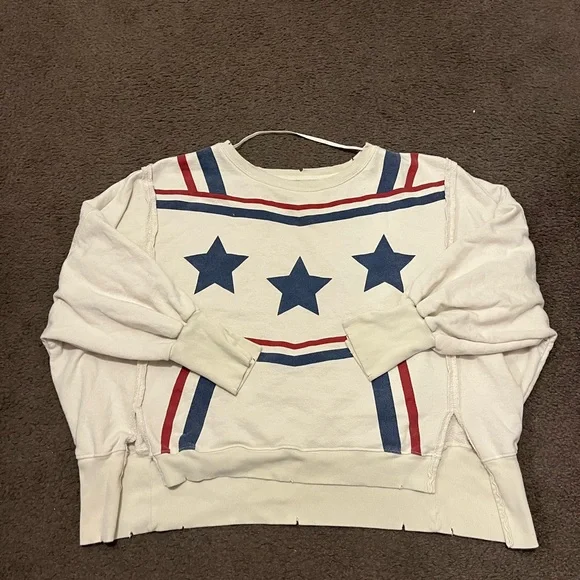 Free People We The Free Camden Pullover In Star Stripes Combo - Picture 6 of 9